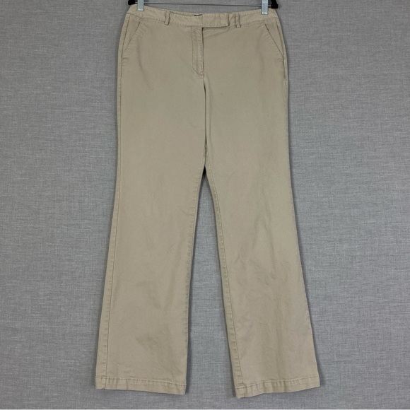 Talbots Heritage Boot Pants Cotton Beige Sz 10 Bootcut - Picture 1 of 12